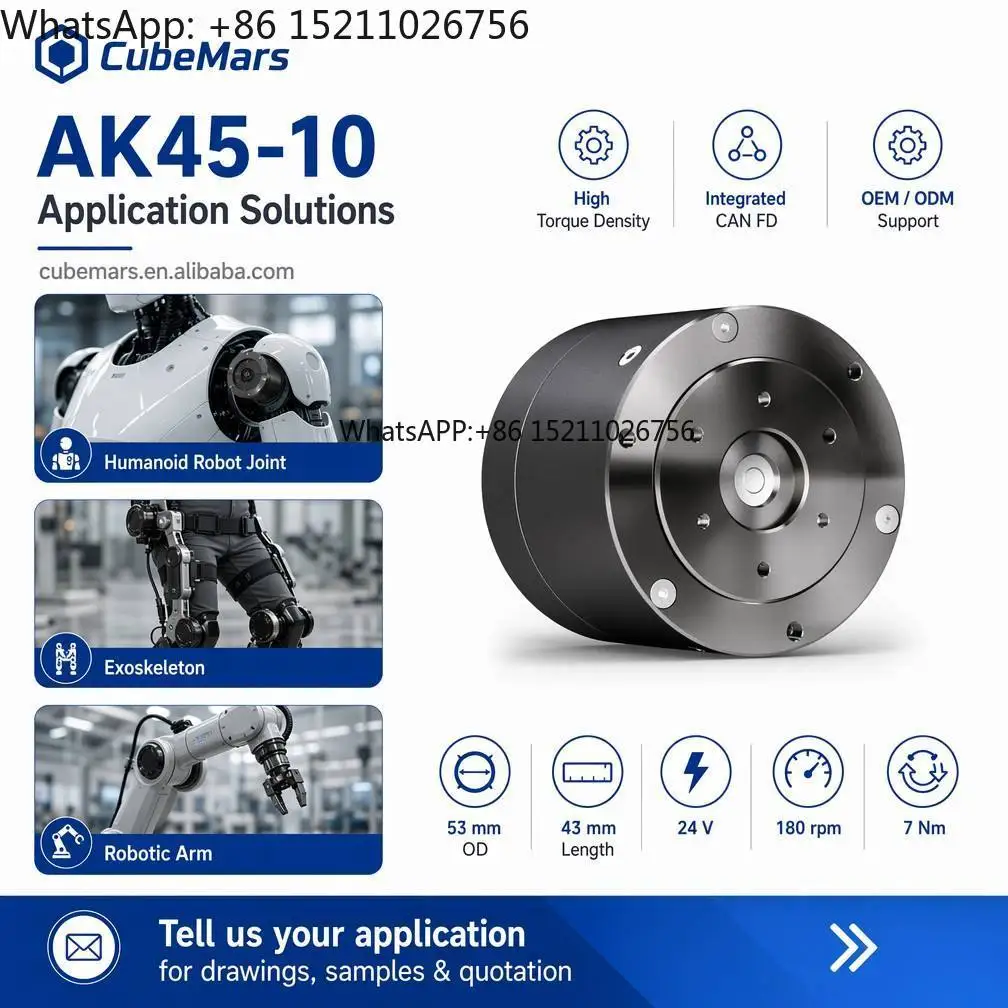 AK45-10 Humanoid Robot Wrist Motor Ultra Lightweight 260g High Torque 7Nm Integrated BLDC Servo Actuator