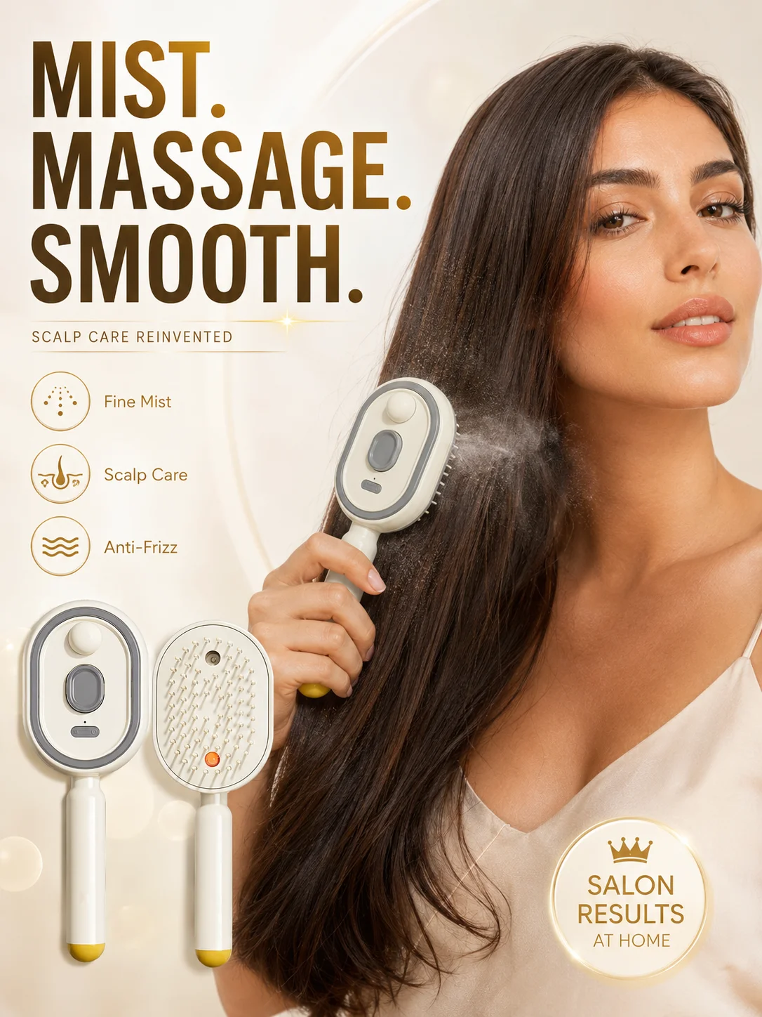 Electric steam brush for hair electric Spray Hair Brush water spray air cushion comb anti frizz hair brush comb straighten