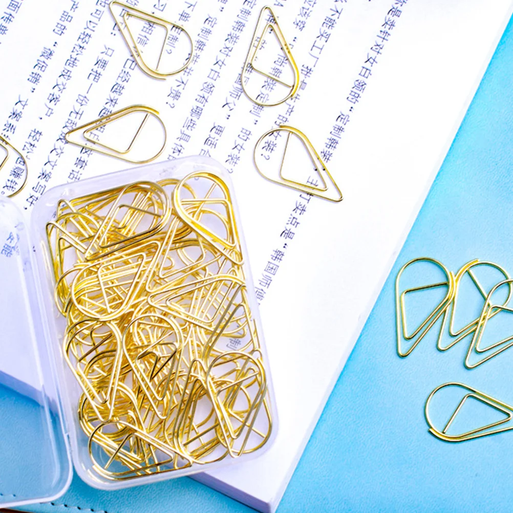 Paper Clip Gold Office Paperclips Paper Clips Drop Shaped Paper Clips Paper Clips Document Metal Paper Clips Teardrop Paper