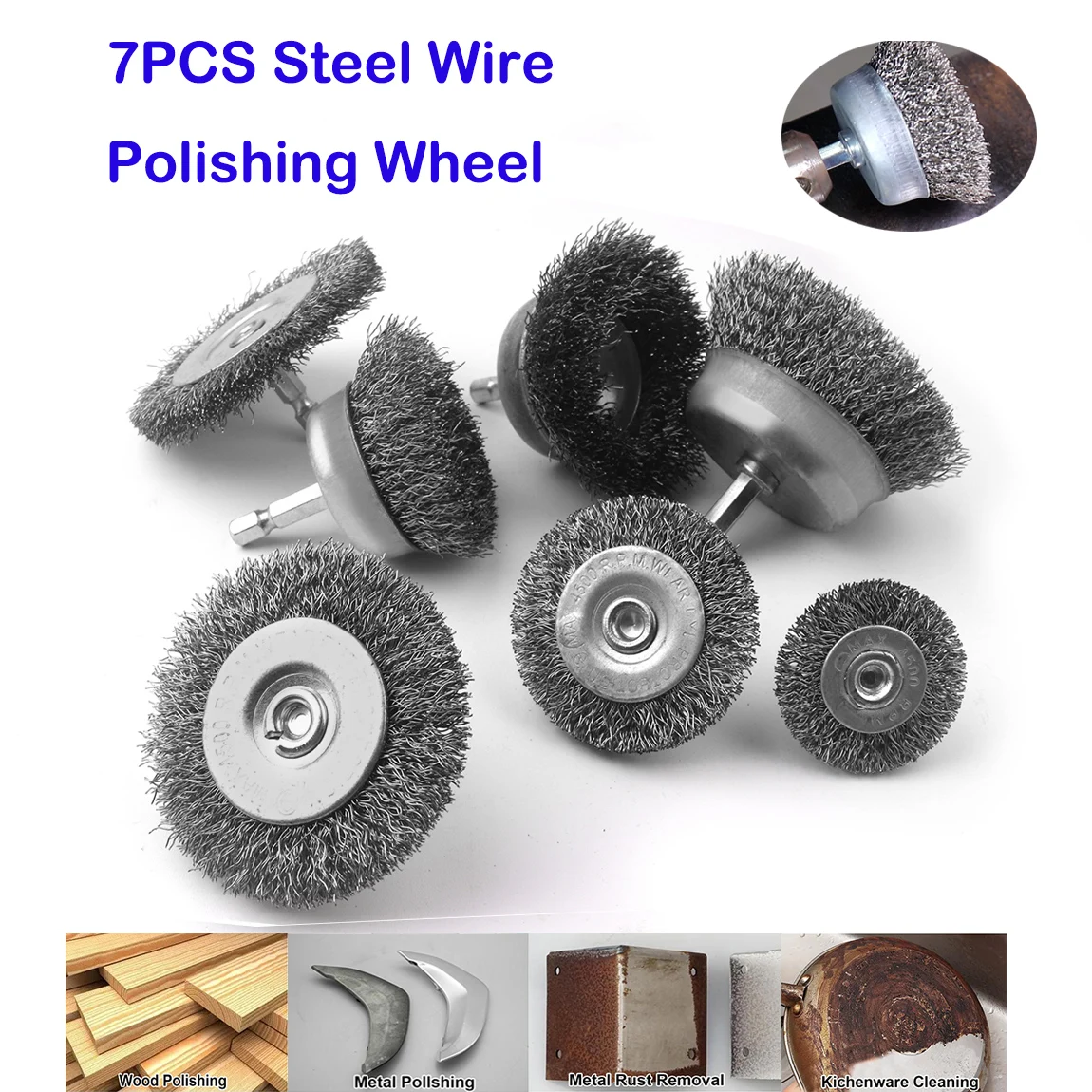 Escova de Aço para Dremel Pcs Disco Roda de Polimento Ferramenta Rotativa Acessórios Ferramenta de Polimento Metálico