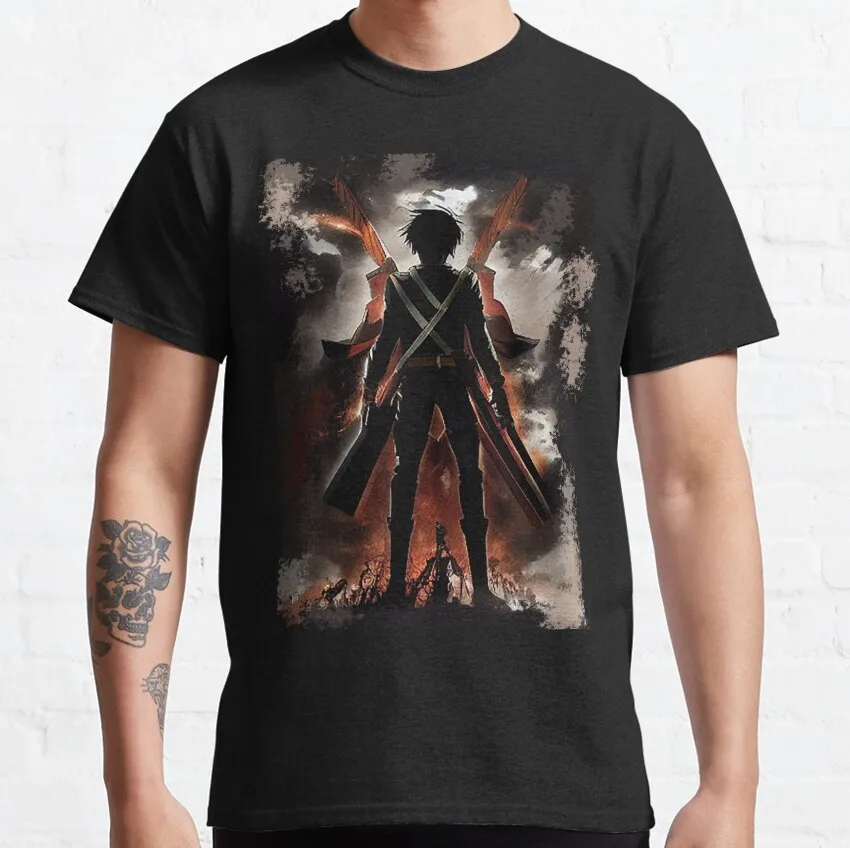Attack on Titan Anime Mikasa Soldier Ackerman Bedrucktes T-Shirt Sommer Unisex Lockeres und atmungsaktives Baumwoll-T-Shirt-Oberteil
