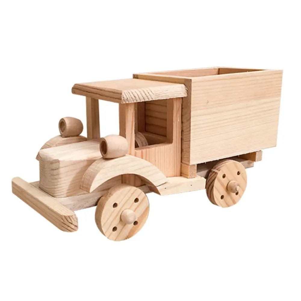 New Wooden DIY Mini Craft Wood Color Doll Houses Farm Wheelbarrow Models Child Furniture Decors DIY Outdoor Playsets