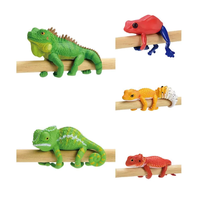 Original YELL Gashapon Reptile Pet Lizard Gecko Poison Dart Frog Qversion Anime Action Figure Model Toy Gift Collection Ornament