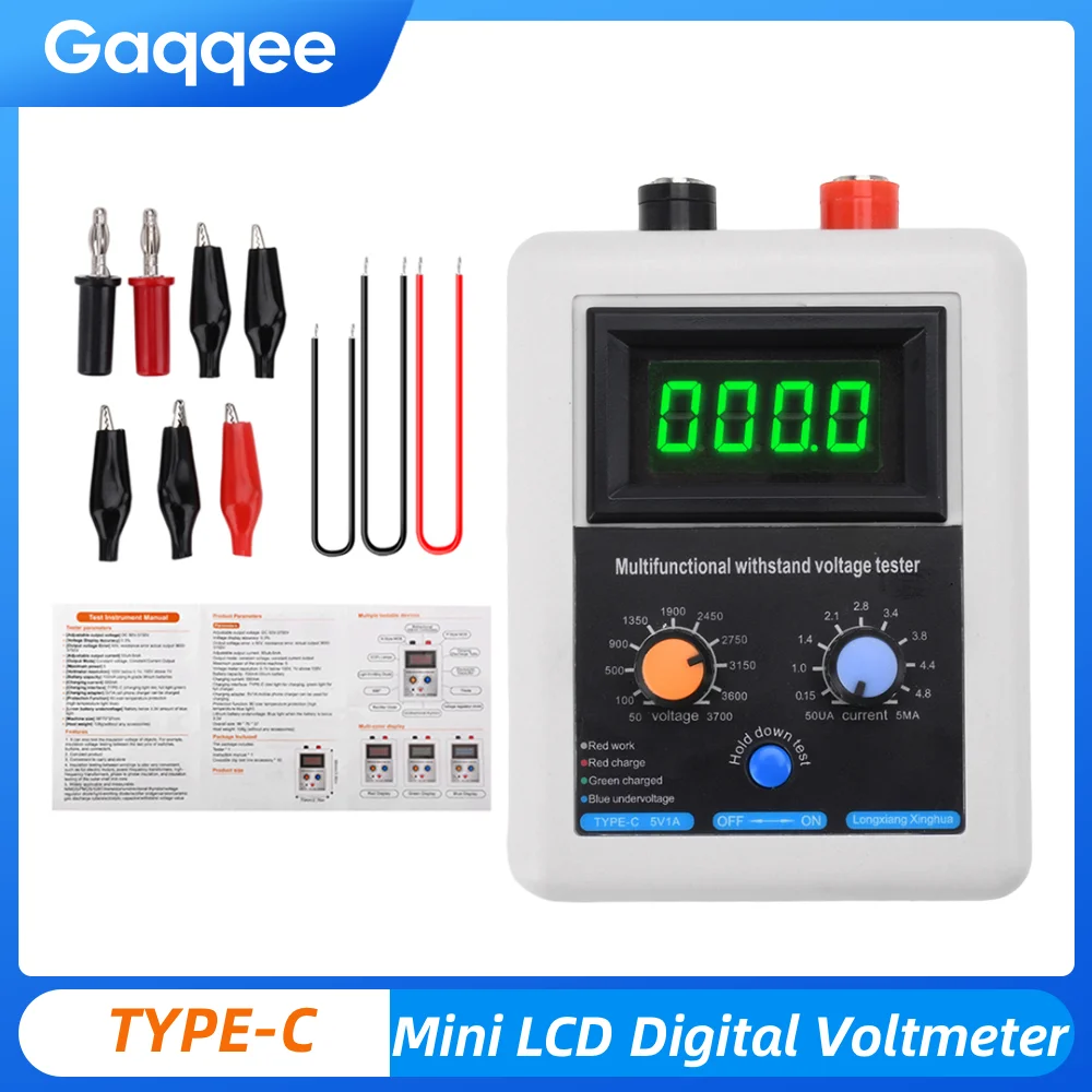 Mini voltmètre numérique LCD DC 0V-3500V, testeur de Transistor de tension IGBT, Diode MOS Transistor 700mAh, testeur de tension de batterie Li-ion