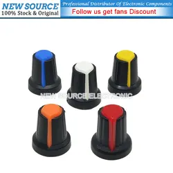 30PCS WH148 Potentiometer Knob Cap Yellow Orange Blue White Red 15X17mm AG2 Knob NewSource