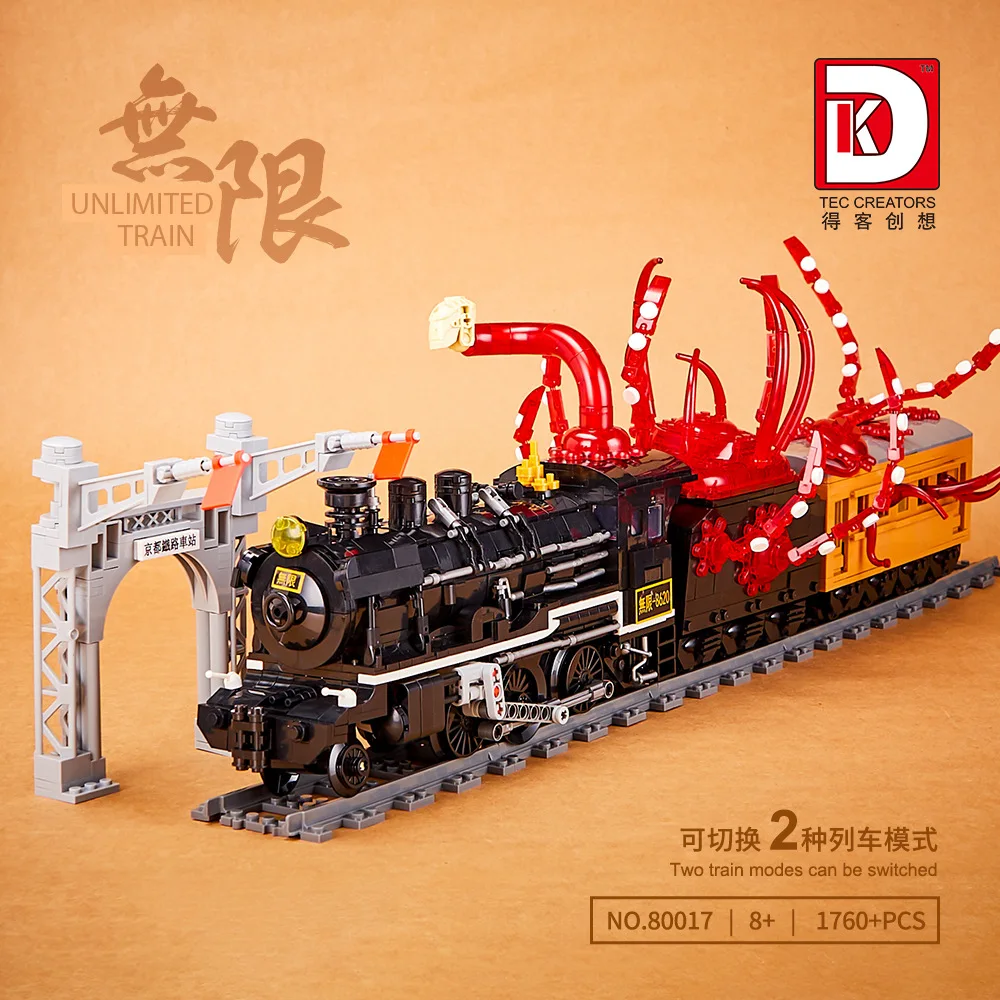 Tren de combustión interna, bloques de construcción, tren de mineral, líder de tren de vapor, modelo Orient Express, juguetes de ladrillos ensamblados para regalo de niños