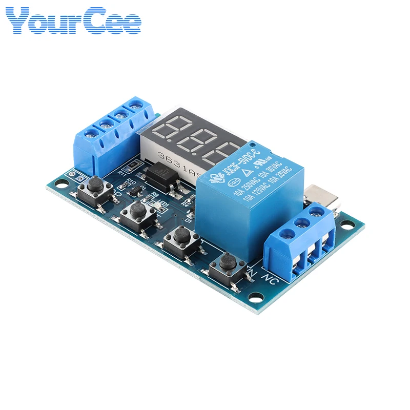 1 Channel Way Relay Module Trigger Time Delay Circuit Cycle Open Intelligent Remote Serial Control Relay Board Type-C USB 6-30V