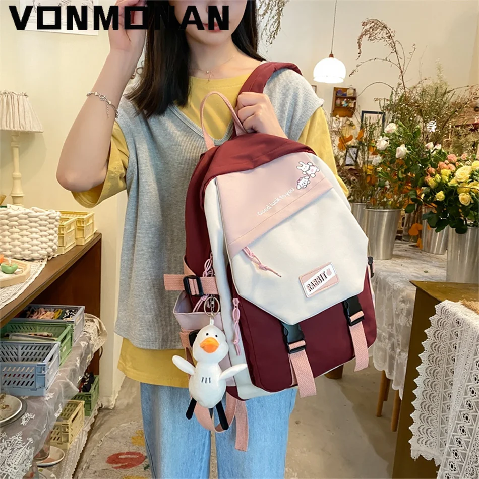 2024 Trendy Kawaii Bookbag Female Nylon Backpack Teenage Girl Harajuku Fashion Bag Ladies Laptop Cute Student Women School Bags