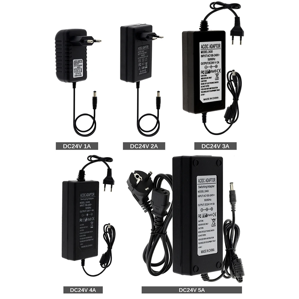 LED Power Adapter AC110V 220V to DC12V 24V Lighting Transformer 1A 2A 3A 5A 6A 8A 10A with EU/US Plug For LED Strip