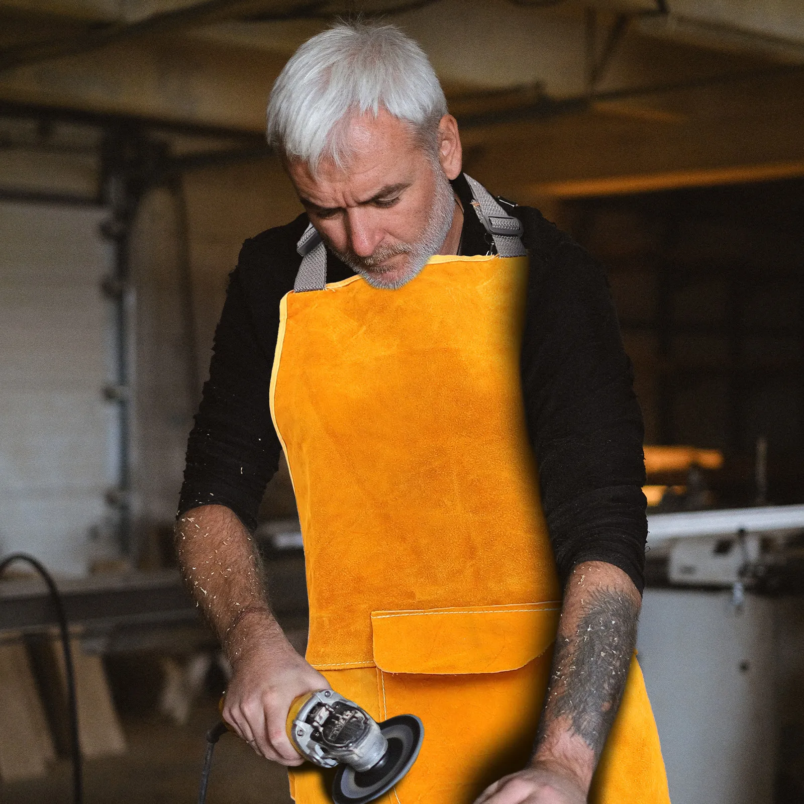 Welding Clothing Apron Thick Fireproof Scald Resistant Adjustable Straps Large Pockets Protective Workshop Electric