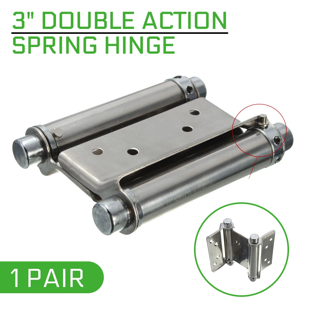 Stainless Steel Double Action Spring Hinge, Cafe, Saloon, Swing Door, Suitable, 2.5-3.5cm, 2PCs, 2.5-3.5cm