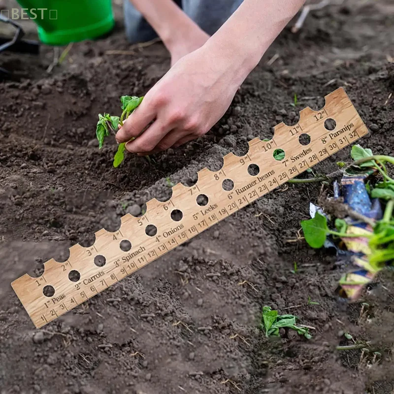 

Wooden Seed Planting Ruler Portable Seedling Spacer Tool For Fields Gardens Backyards Accurate Planting And Spacing Orchards