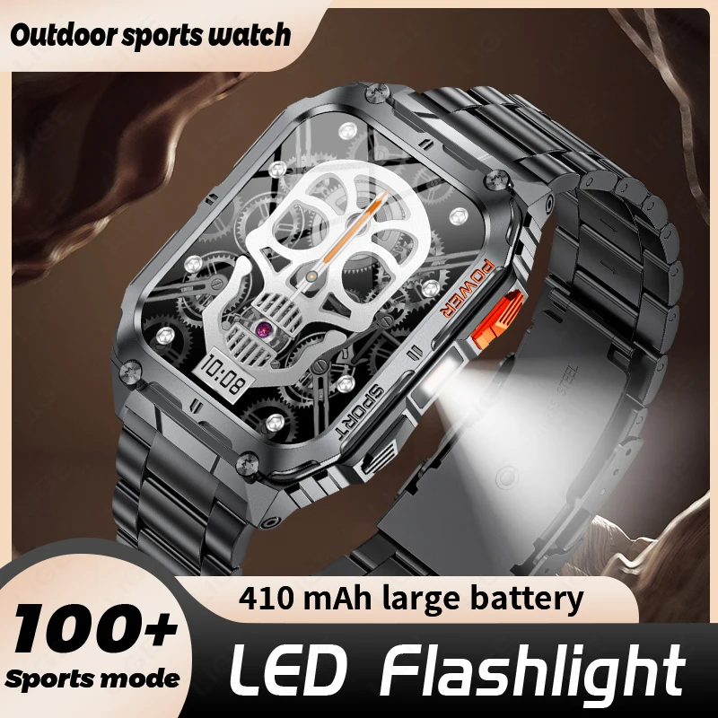 

LIGE 1.91 inch HD Screen Smart Watch With Led Lighting IP68 Waterproof Outdoor Sports Health Monitor Smartwatch For Android IOS