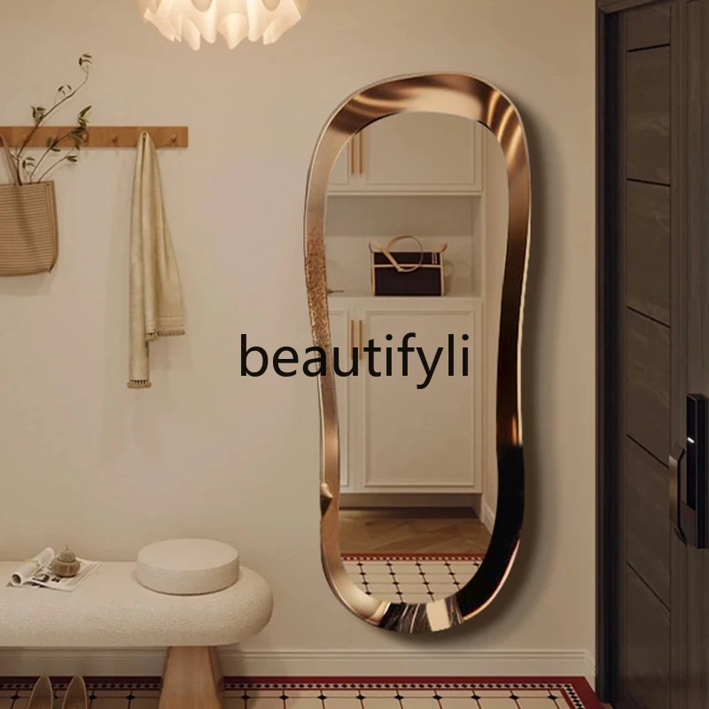 

French retro full-length mirror household bedroom full-length mirror special-shaped makeup decorative mirror