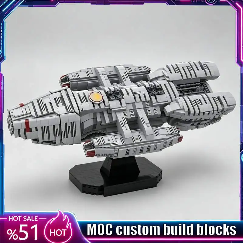 3498PCS Battlestar Galactica MOC Model Custom Puzzle Sci Fi Space Ship DIY Creative Assembly Collectible Display Popular Gifts