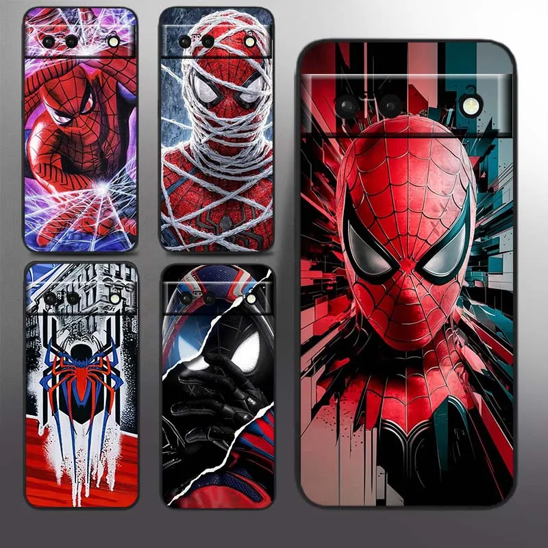 

Marvel Anime Spider-Man Cool For Google Pixel 9a 9 8A 8 7 7A 6 6A Pro XL 2024 5G Black Soft TPU Silicone Cover Phone Case