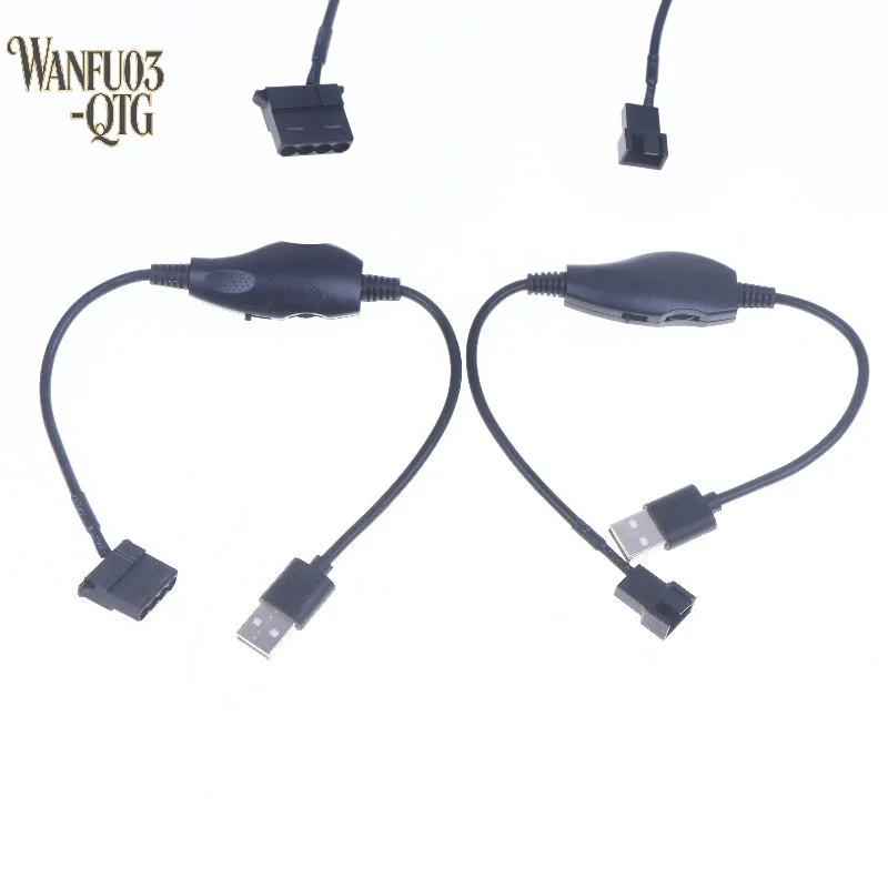 New USB To 4Pin PWM 5V To 12V Boost Line Fan Power Adapter Connector Converter Cable With Adjust Switch