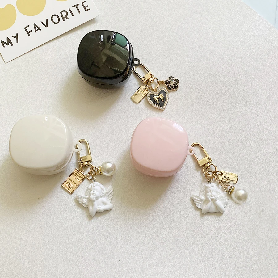 Чехол для наушников Samsung Galaxy buds FE / live /buds2 2Pro, милый силиконовый чехол с подвеской в виде ангела/цветка для Galaxy buds live