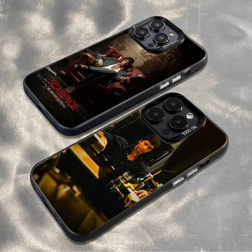 

S-Scarfaces Tony M-Montana Phone Case For iPhone17,16,15,14,13,12,11,Mini,Pro,MAX,plus,Black Matte Shockproof Cover