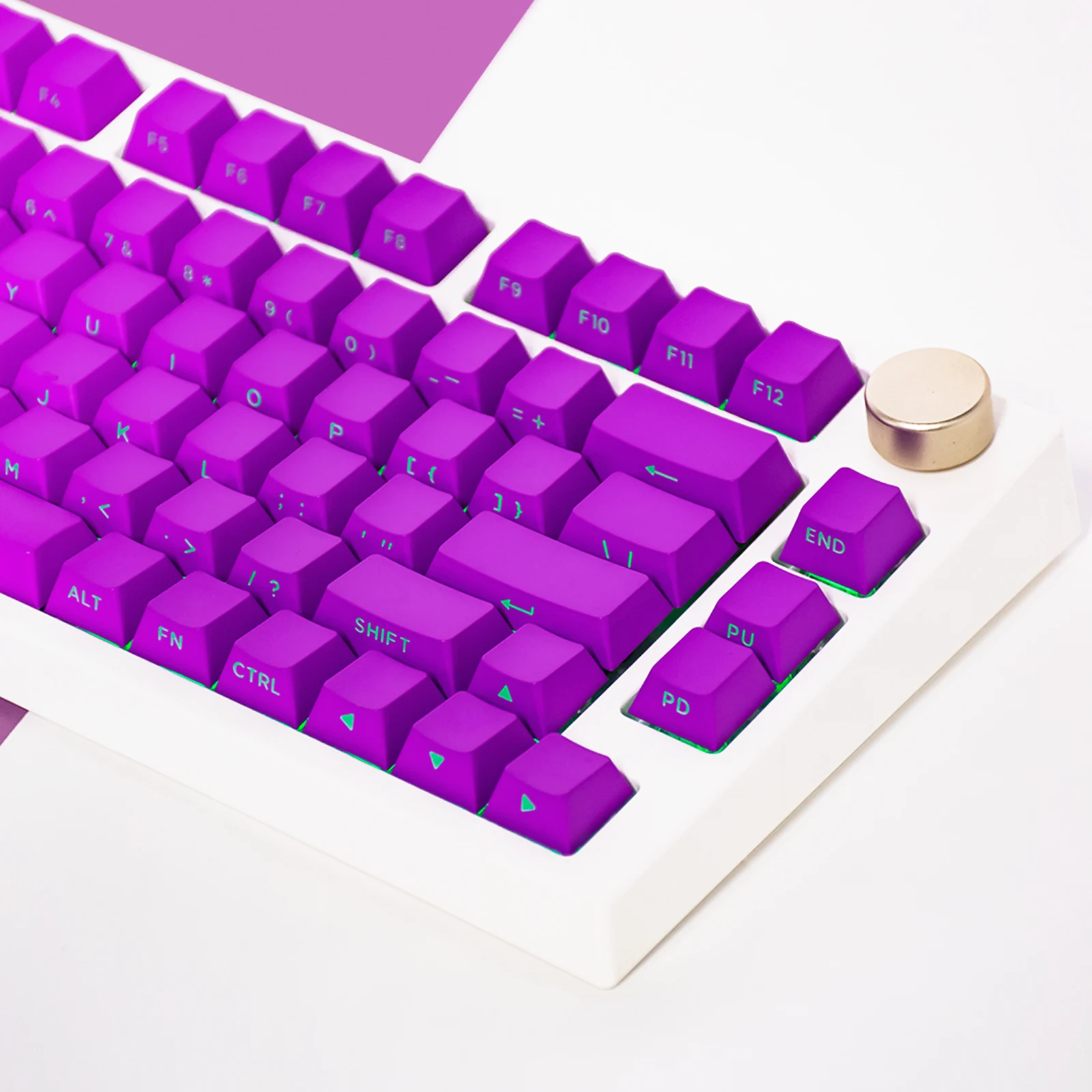 133 Keys Purple Lilac PBT Double Shot OEM Height Side Print Backlight Shine Mechanical Keyboard AULA F75 Anne Pro 2 GK61