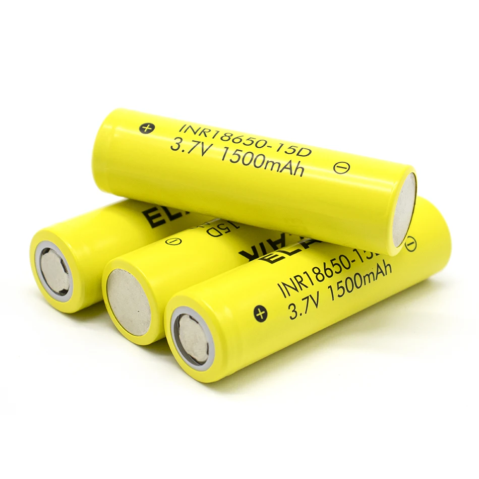 ELAIK INR18650 baterai isi ulang Li-ion 3.7V 1500mAh untuk lampu depan senter daya Lithium produk elektronik mainan obor