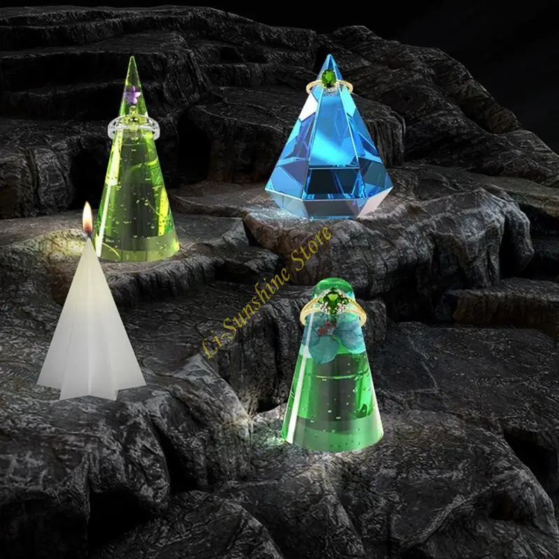 Pyramid Molds for Resin Cone Ring Holder Resin Molds Resin Pyramid Molds for Candle Making Silicone Resin Molds Handmade QX2F