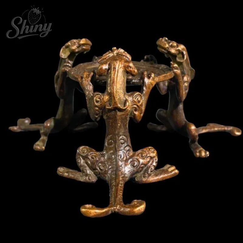 

Retro Copper Three Dragon Lid Shelf Teapot Lid Rack Tea Ceremony Display