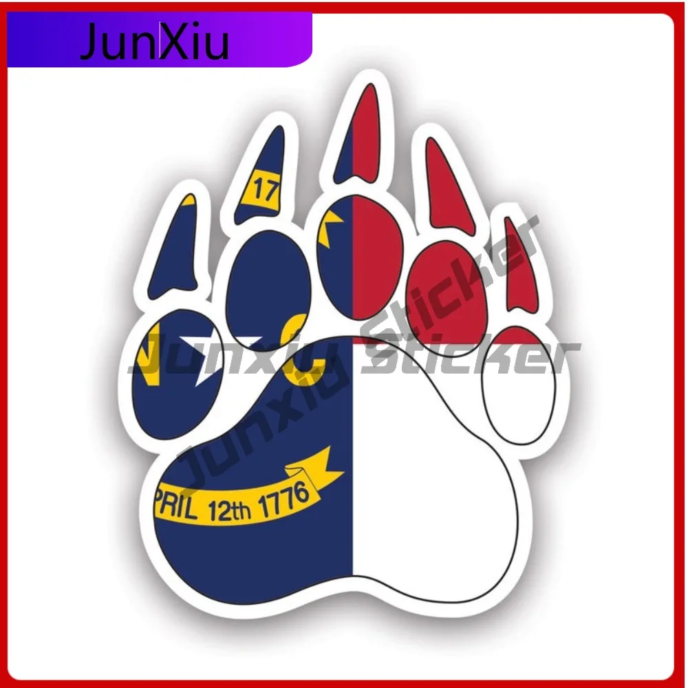 

North Carolina State Bear Print Shaped Sticker Creative Decals Uv Protected Grizzly Track Tracks Polar Explore Hiking Camping