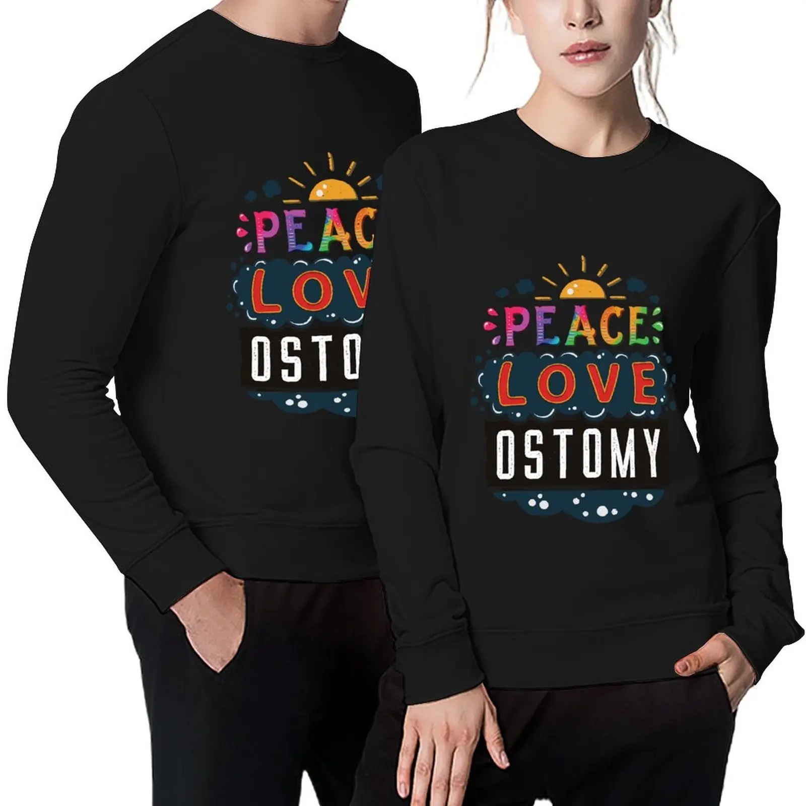 

Doctor/Nurse Gift - Peace Love Ostomy Pullover men's winter sweater mens clothing tracksuits sweatshirt men