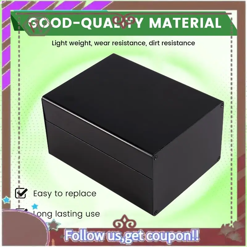 علبة مشروع إمداد الطاقة ABBG-DIY، حاوية ألومنيوم سوداء 120 × 63 × 155 مم، صندوق أدوات للإلكترونيات #6