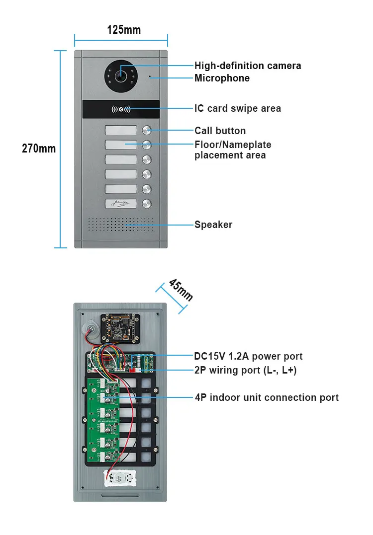 7 Inch 1080P Tuya Wired Intercom Home Video Doorbell WiFi Intercom Building Video Intercom Doorphone System For 1/6 Units Rooms