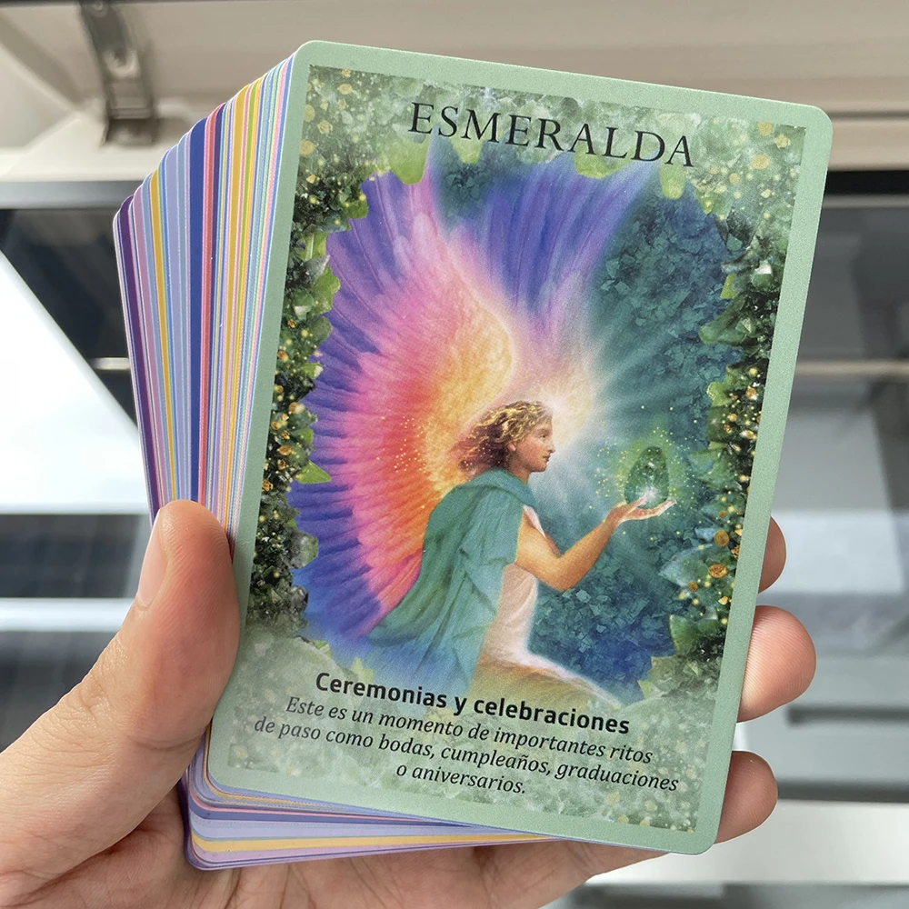 Spanish Oracle Deck Angels Tips Beautiful 44 Cards Fortune Telling Tarot Runes Divination with Meaning on Them Keywords