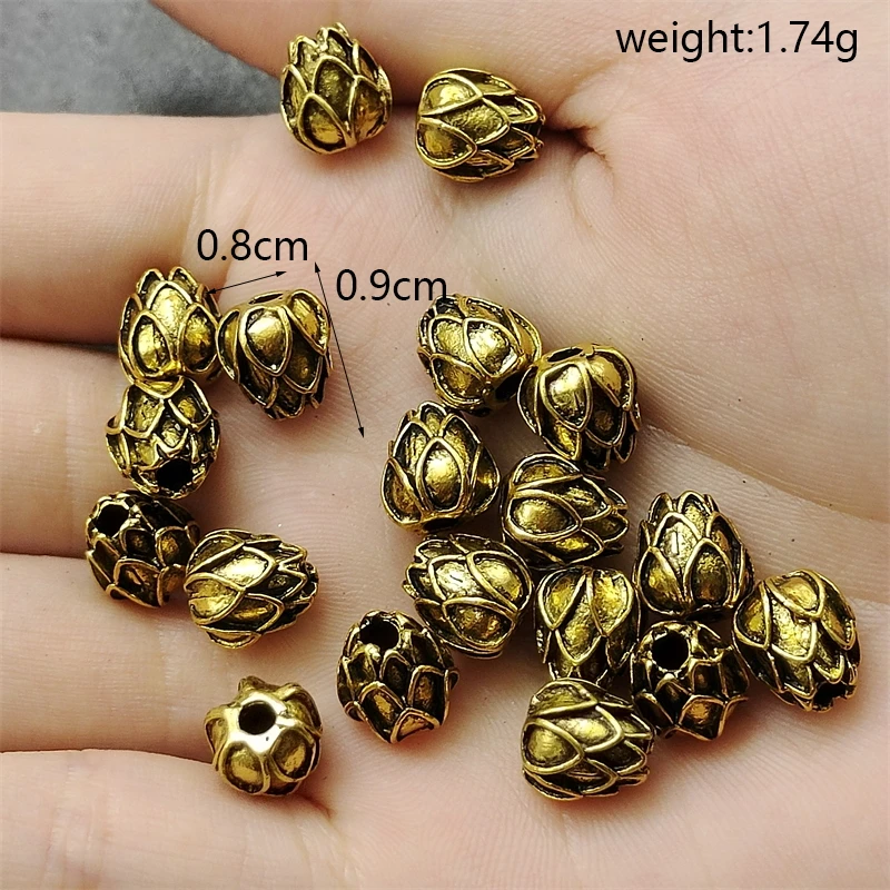 Perforated Hollow Lotus Moon Star Charm Spacer Beads Men And Women Make Jewelry Bracelets Necklaces Supplies Wholesale Material