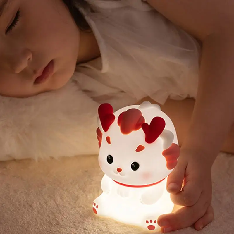 Dragon Touch Lamp Dragon Kawaii Night Light Room Decor Silicone Energy-Saving Cartoon Animal Touch Lights For Living Room