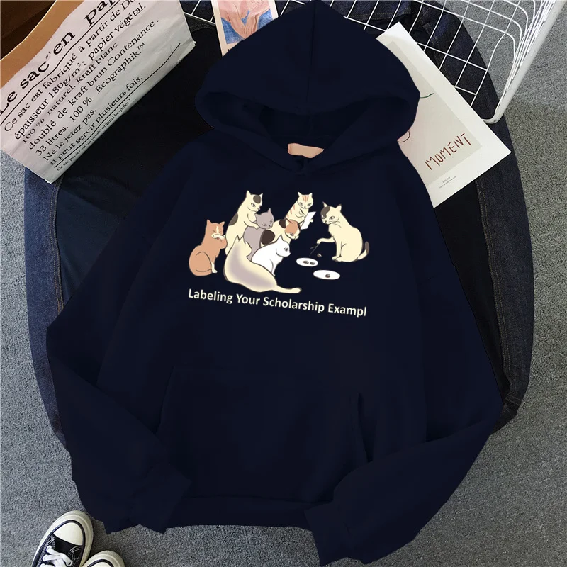 

Fashion The Cat Family Funny Print Women Hoodies Print Hooded Male Harajuku Oversized Woman Sweatshirts Casual Unisex clothing