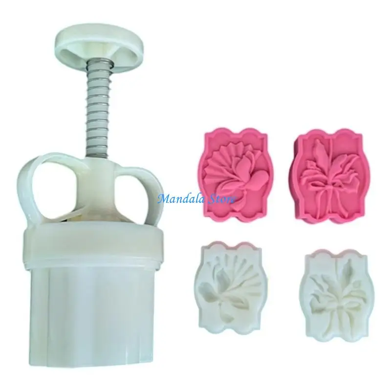 

U2JC Festival Hand Press Mooncakes Dessert Cutter with Delicate Pattern for Gathering