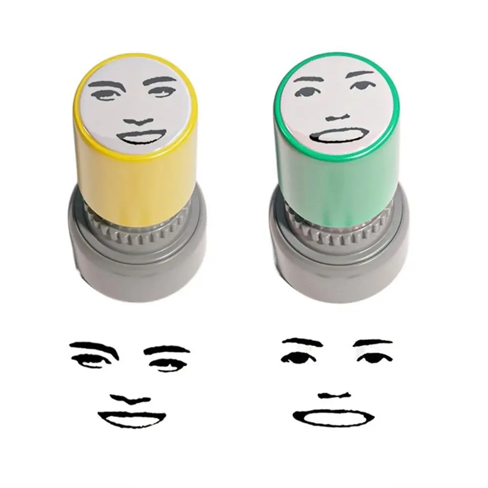 Cute Novetly Face Memes Seal Stamp Self-Inking Prank Trick Funny Seal Stamp DIY Engraved Printing Toys Drawing