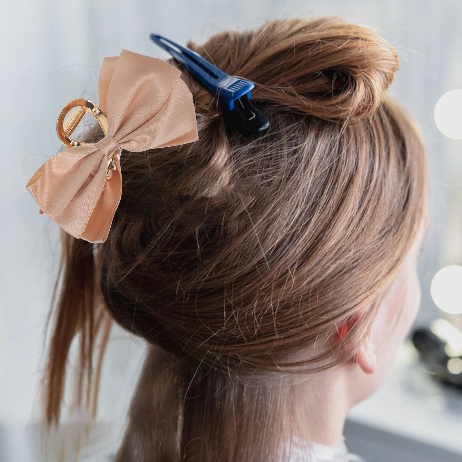 

For Bows Claws Bow Thick Pretty Cute Claw Clip Hair Styling Bow Claw Hair Clips For Ponytail Holder Women Clips