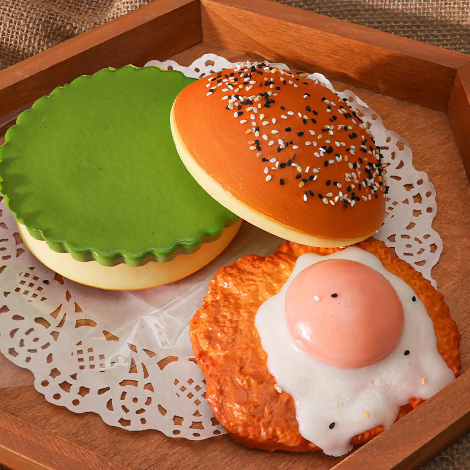 ハンバーガーのおもちゃ-リアルなソフトフード-楽しいパーティーの記念品-子供用スクイーズ玩具-子供-大人-家族-友人-オフィス-仕事-教室用