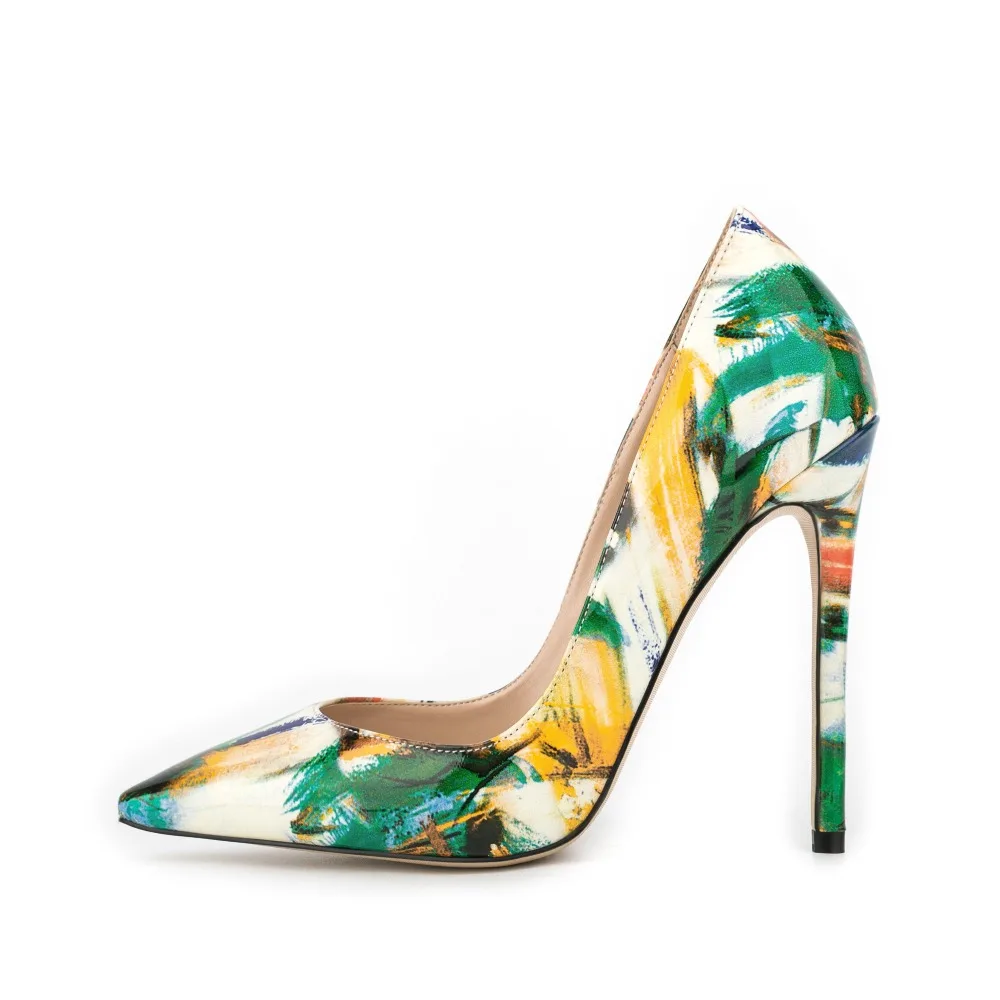 Fashion Pattern Pointed Toe Stiletto Pumps, Women Elegant Thin Heel Footwear Ideal for Evening Party, Wedding and Club Events