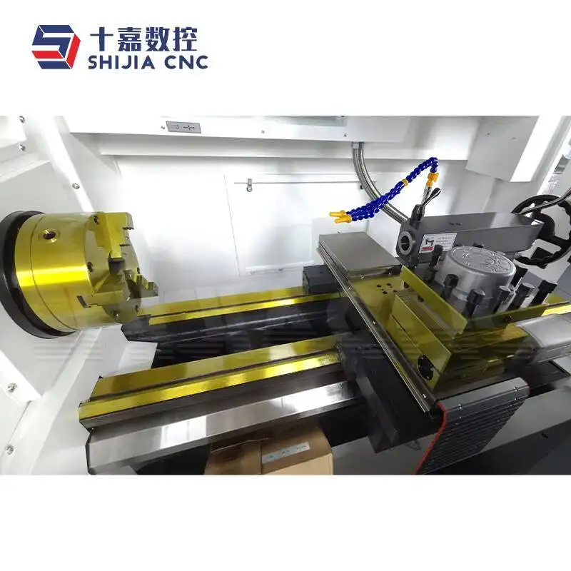 Ck6140 مخرطة سرير مسطحة أوتوماتيكية Hine تستخدم تحول معدني أفقي مع محرك نظام التحكم Fanuc CNC للبيع
