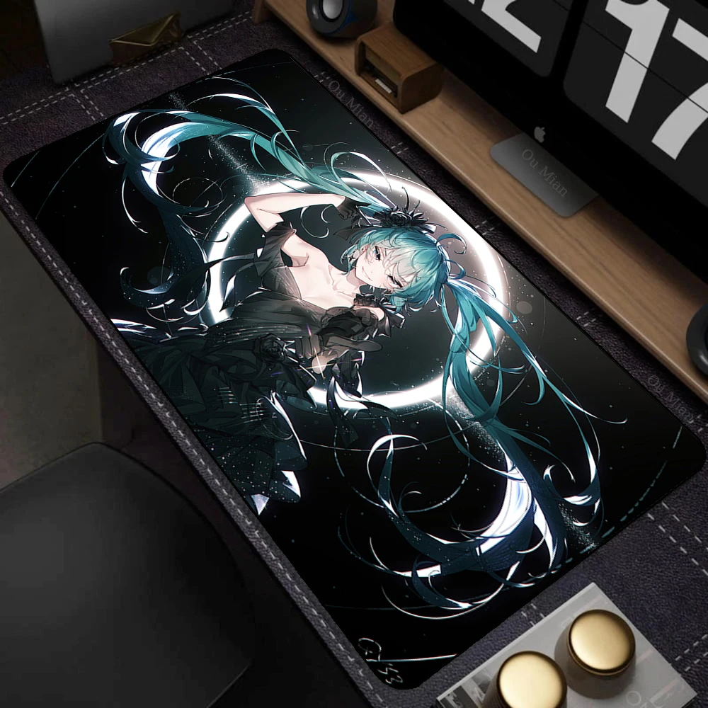 Hatsune M-miku ماوس لوحة ماوس ألعاب كبيرة ألعاب الكمبيوتر حصيرة مكتبية مكتب الديكور ماوس حصيرة الرياضة الإلكترونية Playmat لعبة الملحقات #2