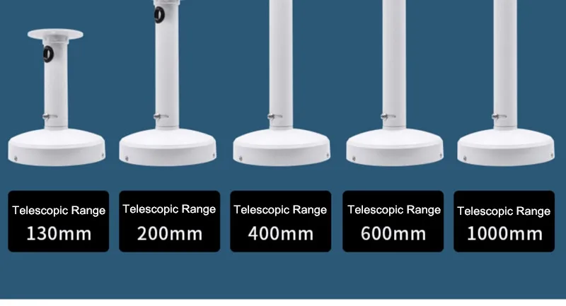 Aluminium-Dome-Kamera-Teleskophalterung für Hikvision Dahua, halbkugelförmige Panoramakamera, an der Wand montierte Hebe-Verlängerungsstange – Detail 16
