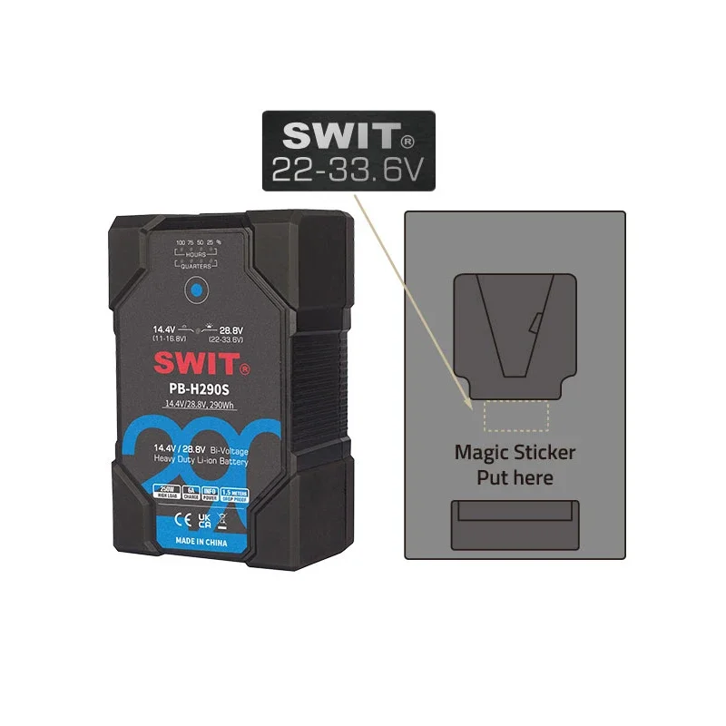 SWIT PB-H290S 290Wh Intelligent Bi-voltage Battery Pack 14.4V/28.8V Bi-voltage auto switching