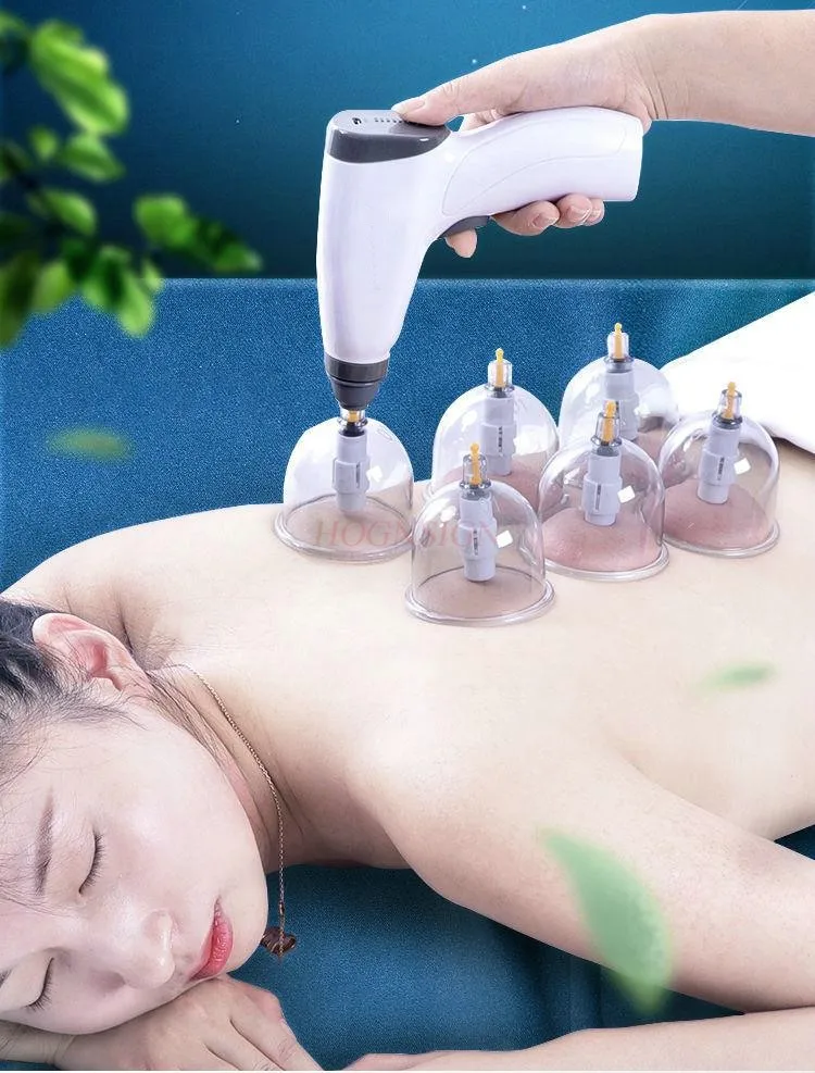 Electric Vacuum Cupping Glasses Professional Suction Cup Anti Cellulite Body Massager Acupuncture Apparatus Therapy Set