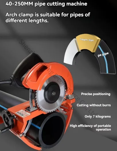 New 220v 40-400mm Handheld Pipe Cutting Machine Electric Pipe Cutting Machine Pe Pvc Iron Pipe Cutting Machine