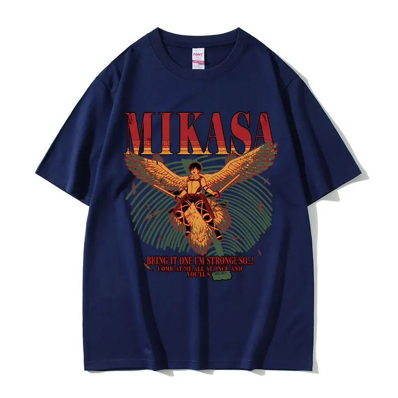 Anime Attack on Titan Mikasa Ackerman Eren Jaeger Same Style Print T-shirt Men Women Manga Casual Tshirt Male Oversized T Shirt