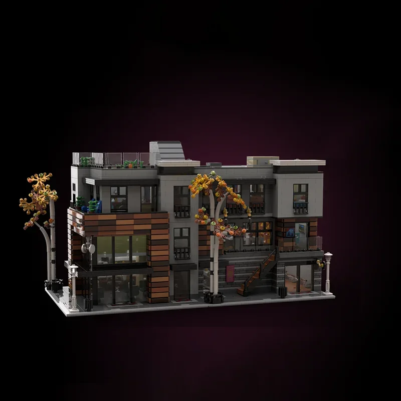City Street View Model Moc Building Bricks Downtown Lofts Model Technology Blocks Gifts Christmas Toys DIY Assembly Set