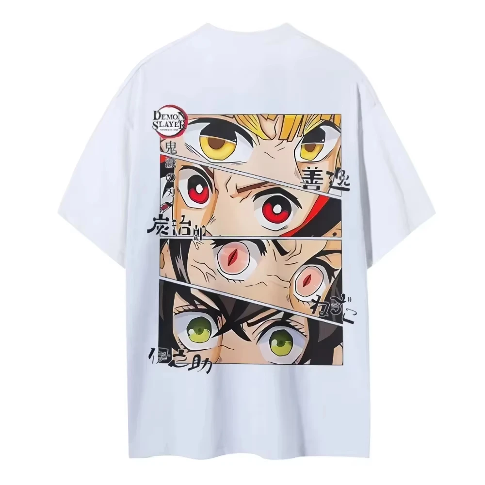 Demon Slayer Men's T-shirt Kamado Tanjiro Japan Anime Summer Boy Spring and Autumn Children's Short Sleeves Parent-Child Wear