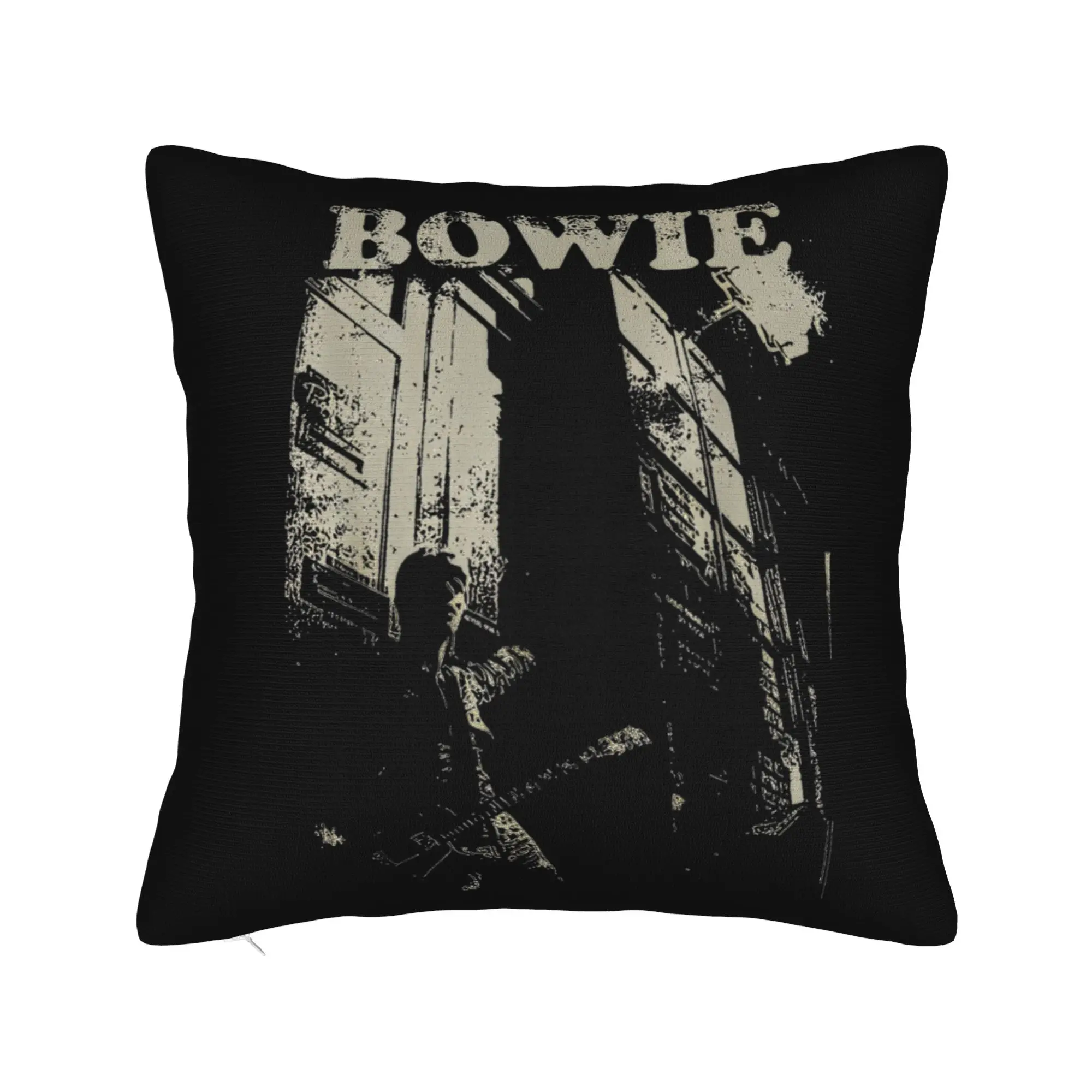 Vintage Rock Singer Lightning‑bolt Portrait Cushion Cover Soft Decorative Sofa Pillow Case